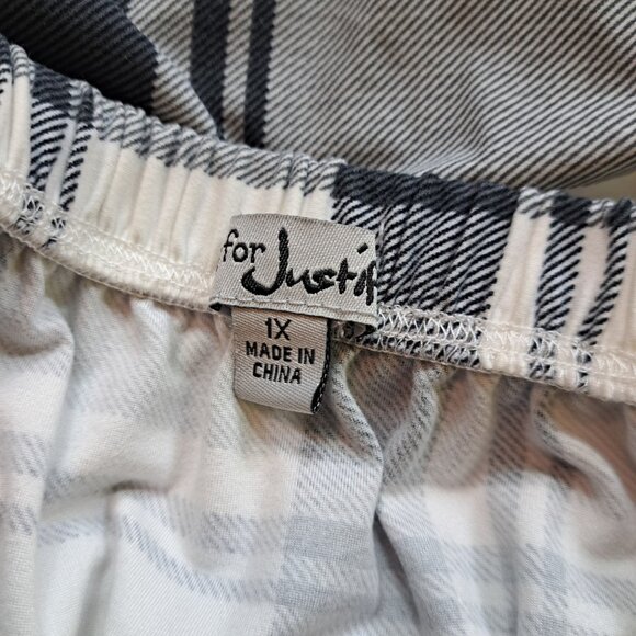 J For Justify Ultrasoft Off Shoulder Plaid Belted Dress 1X - Picture 6 of 9